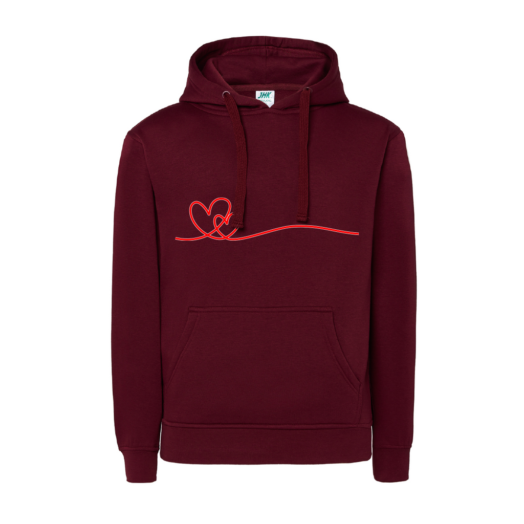 felpa donna filo rosso burgundy teelab