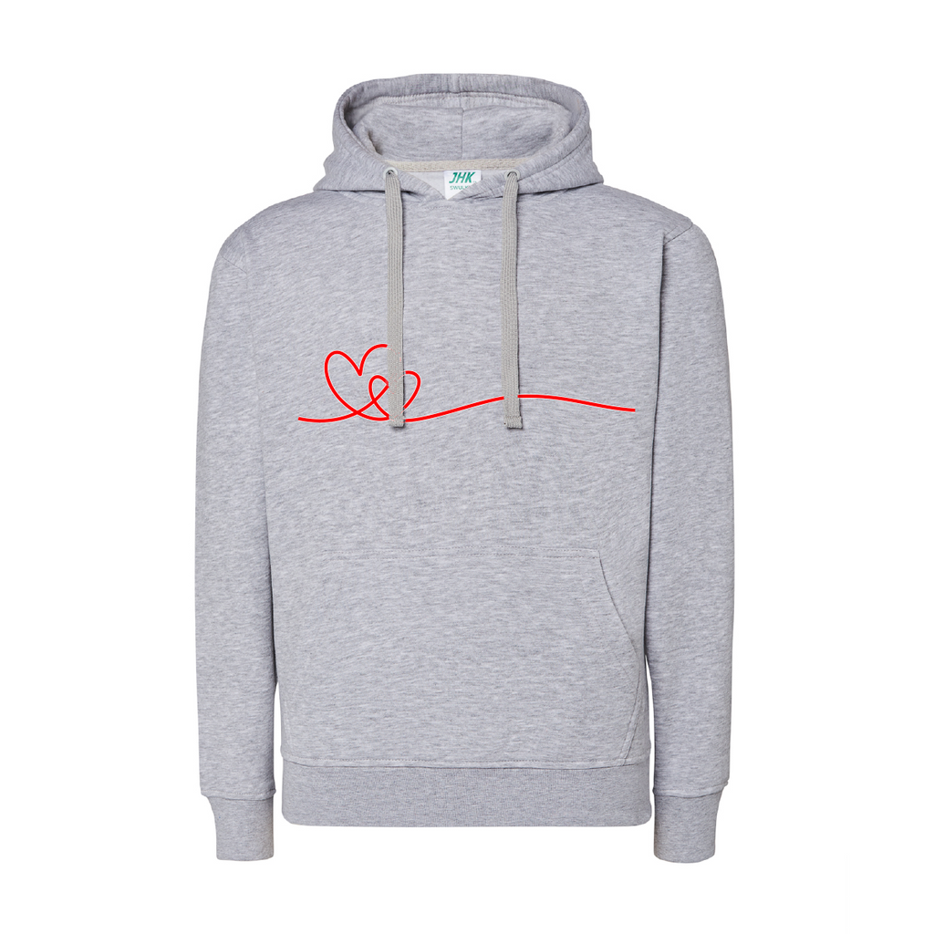 felpa donna filo rosso grigio teelab