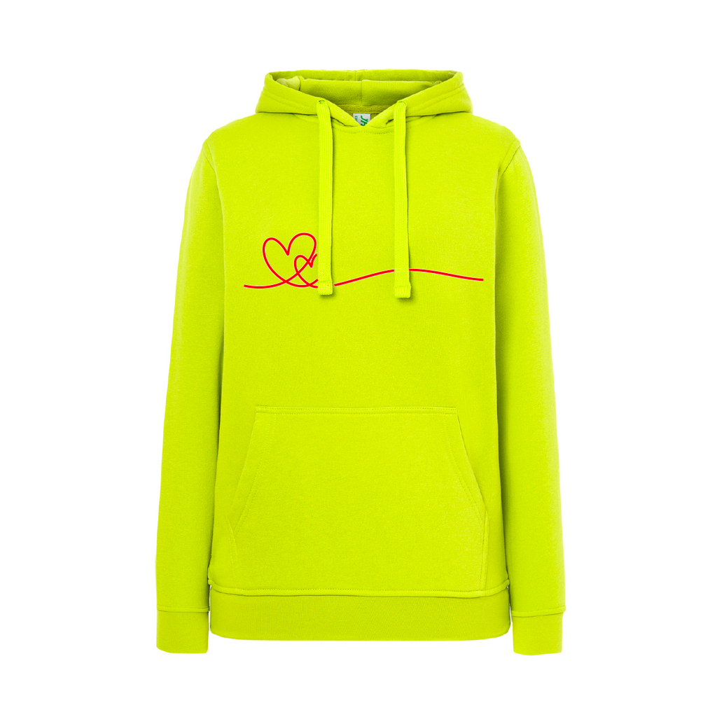 felpa donna filo rosso verde teelab
