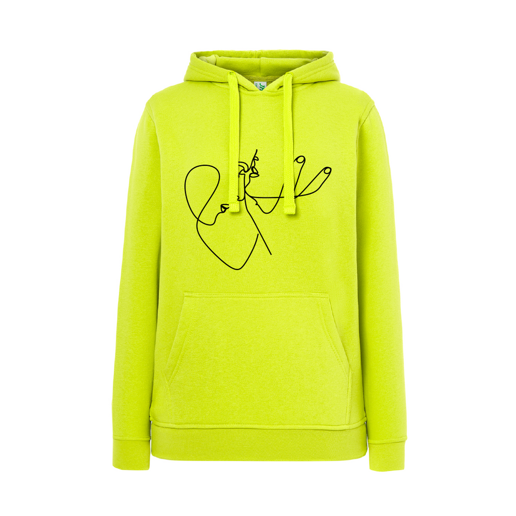 felpa donna love verde teelab
