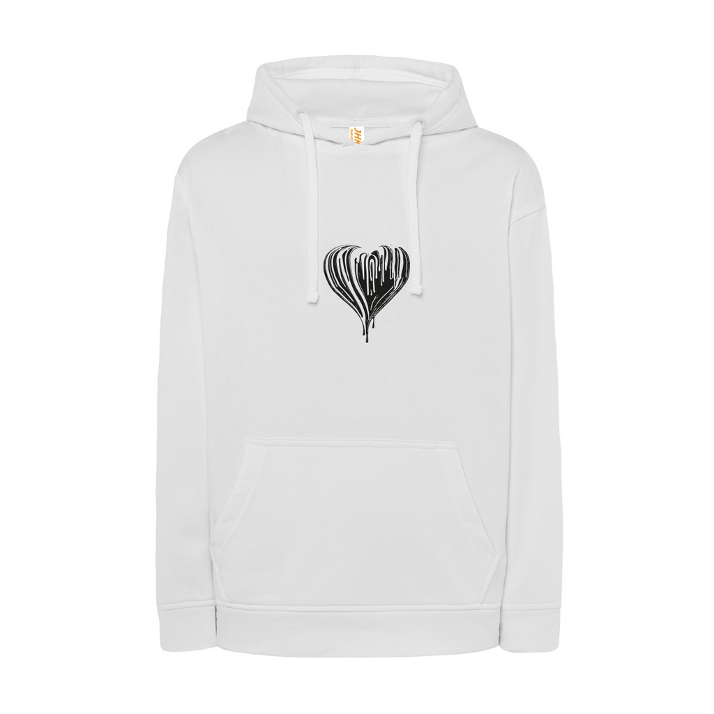 felpa uomo cuore spray colore bianco teelab