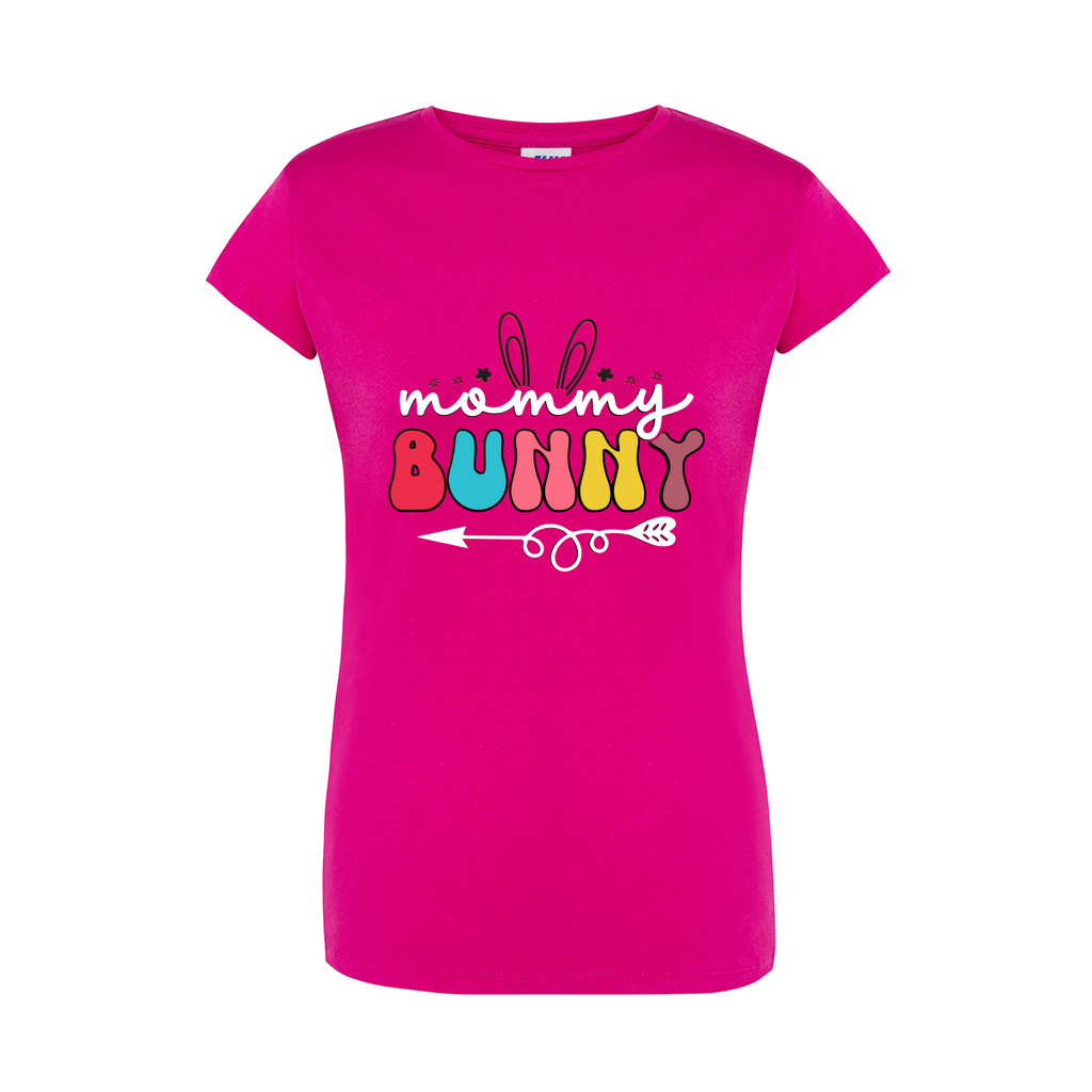 t-shirt donna mommy bunny colore fucsia teelab