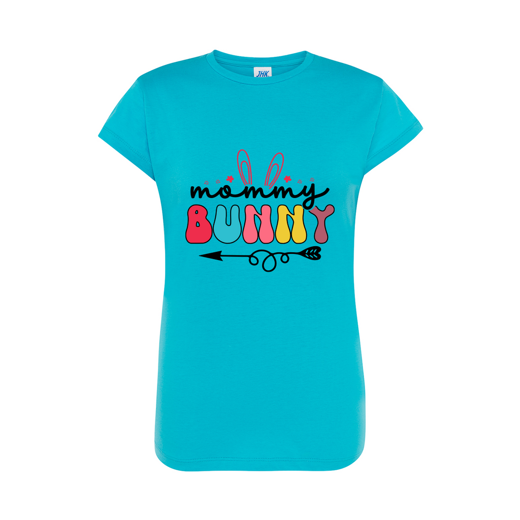 t-shirt donna mommy bunny colore turchese teelab