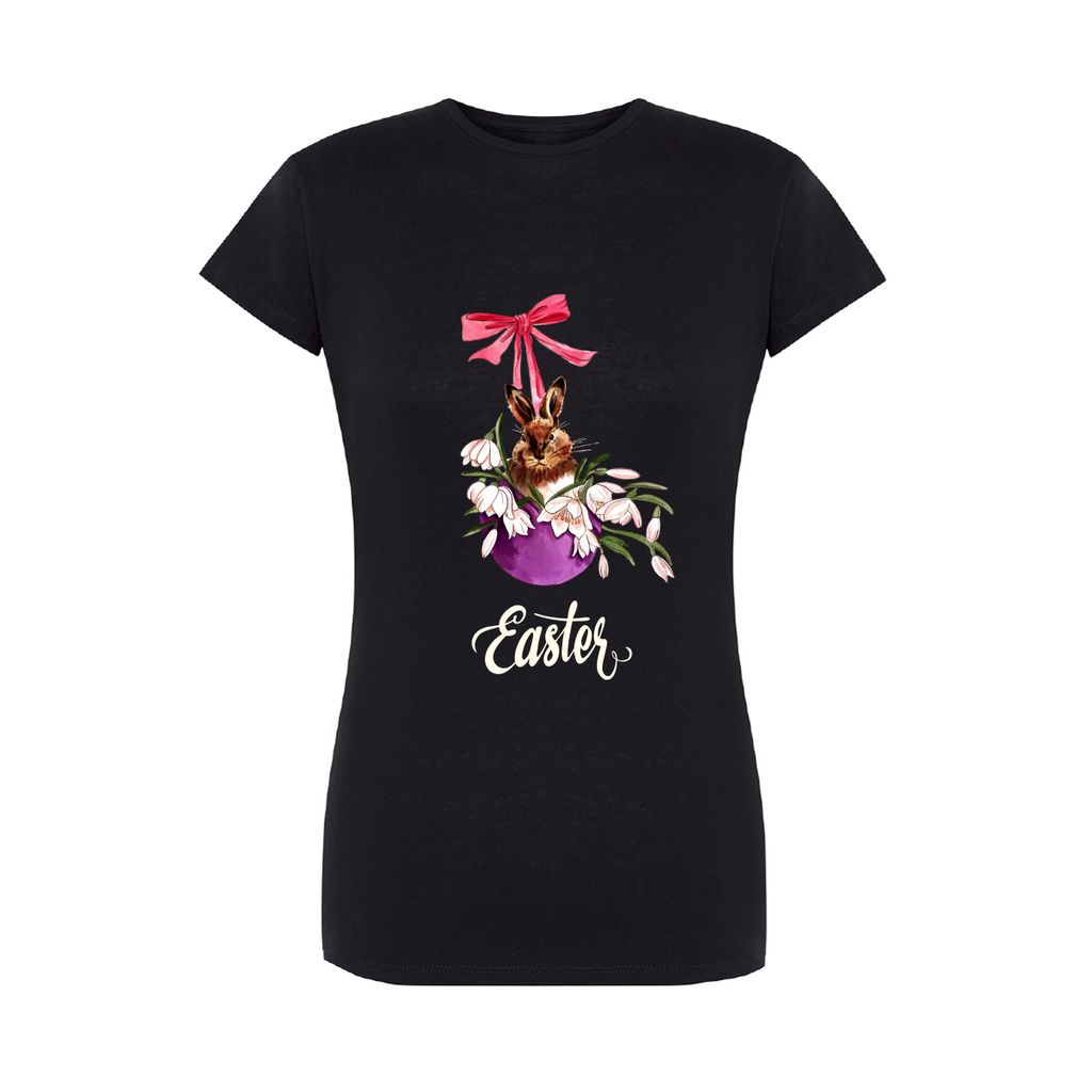 t-shirt donna mommy rabbit colore black teelab