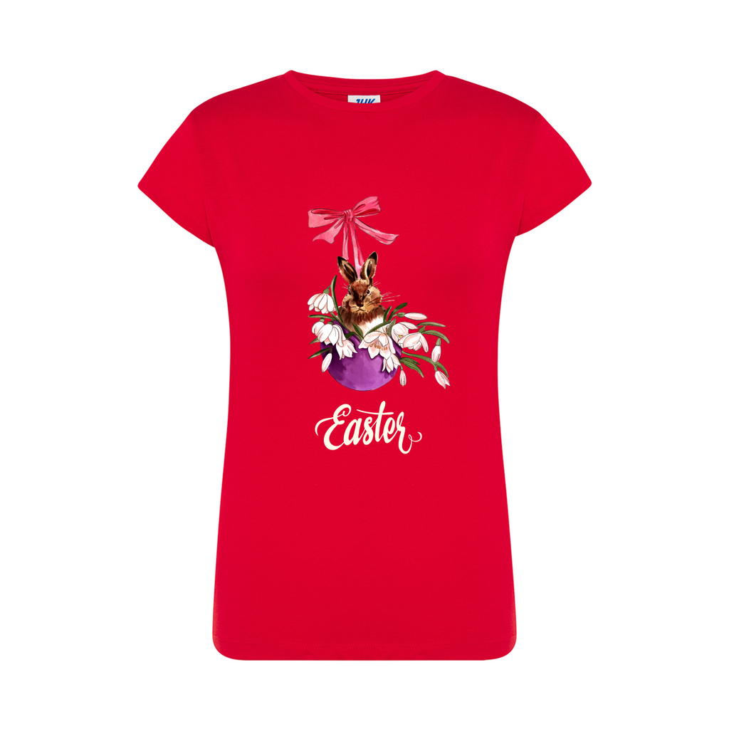 t-shirt donna mommy rabbit colore red teelab