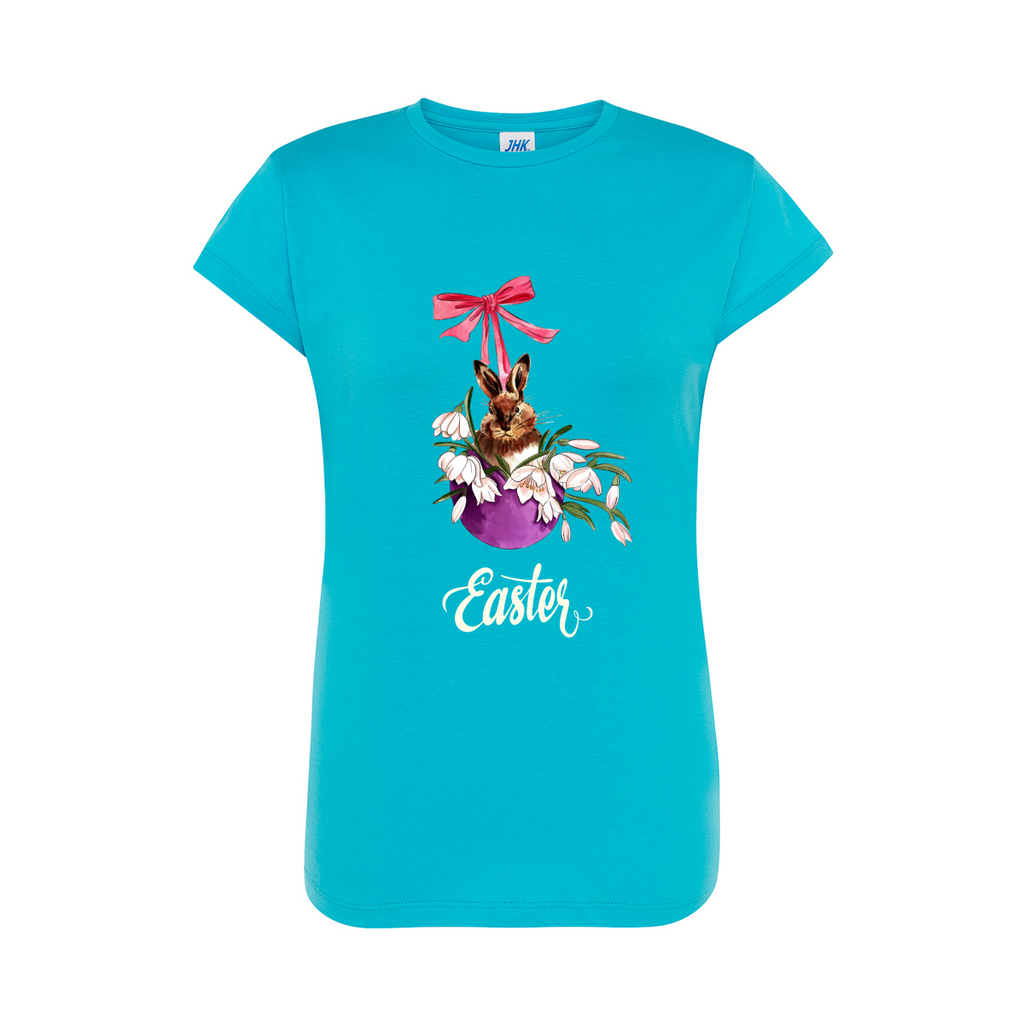 t-shirt donna mommy rabbit colore turchese teelab