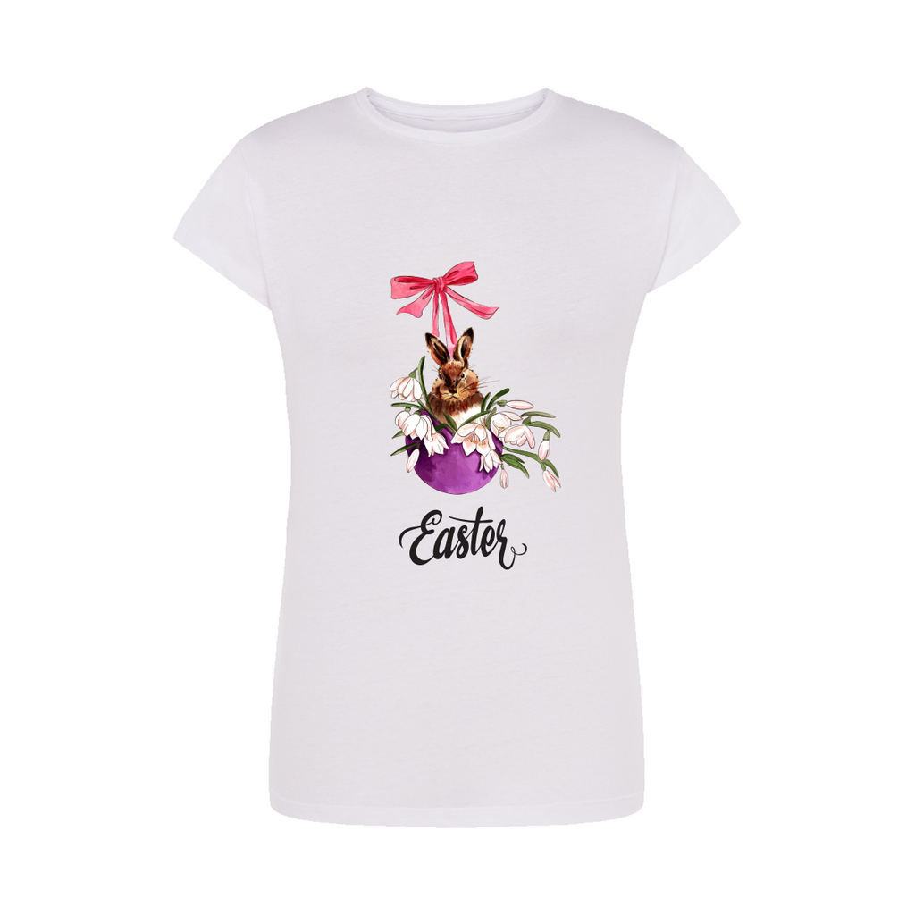 t-shirt donna mommy rabbit colore white teelab