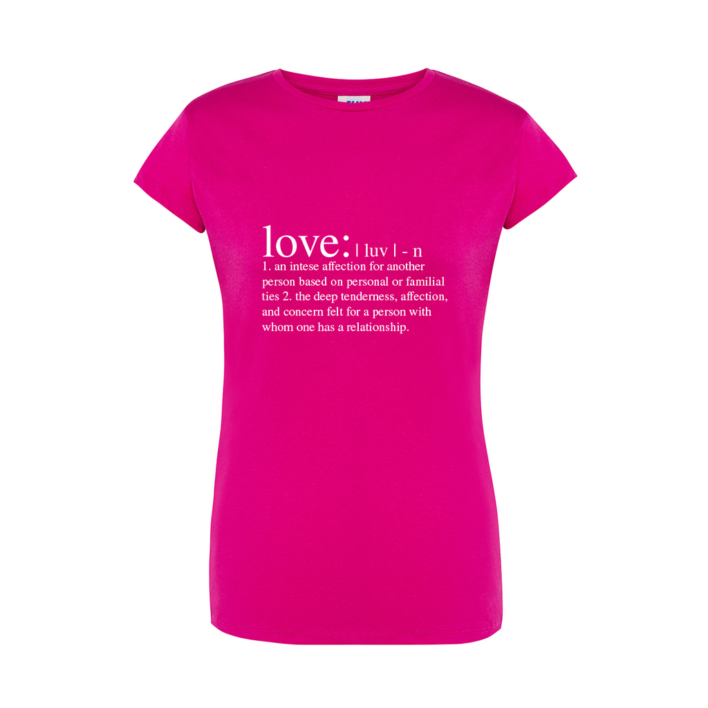 t-shirt donna significato amore colore fucsia teelab