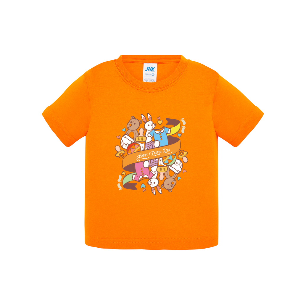 t-shirt neonato easter colore arancione teelab