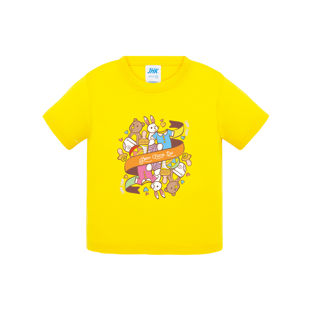 t-shirt neonato easter colore giallo teelab