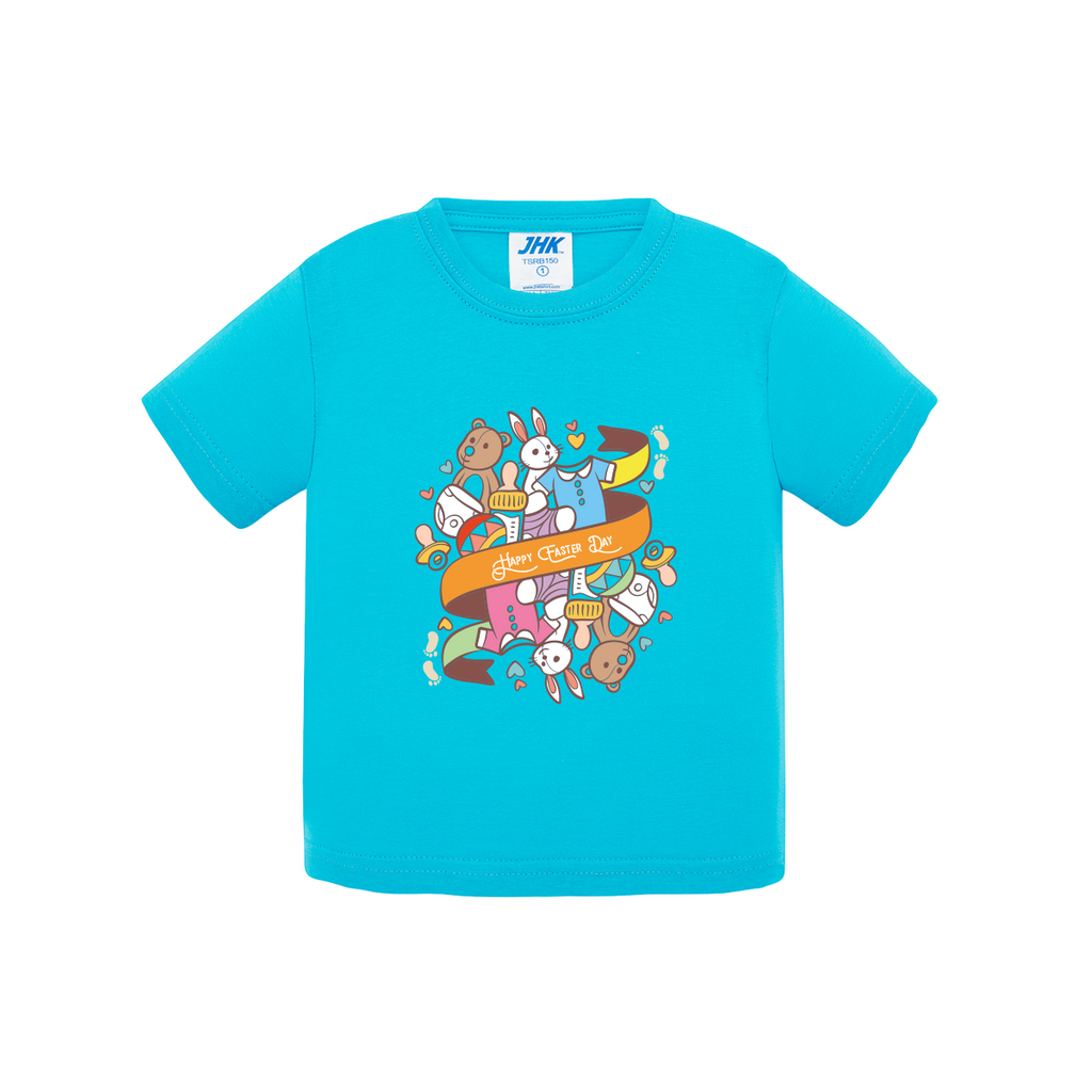 t-shirt neonato easter colore turchese teelab