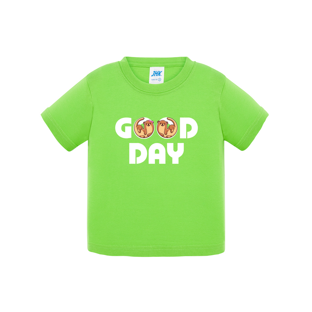 t-shirt neonato good day colore green teelab
