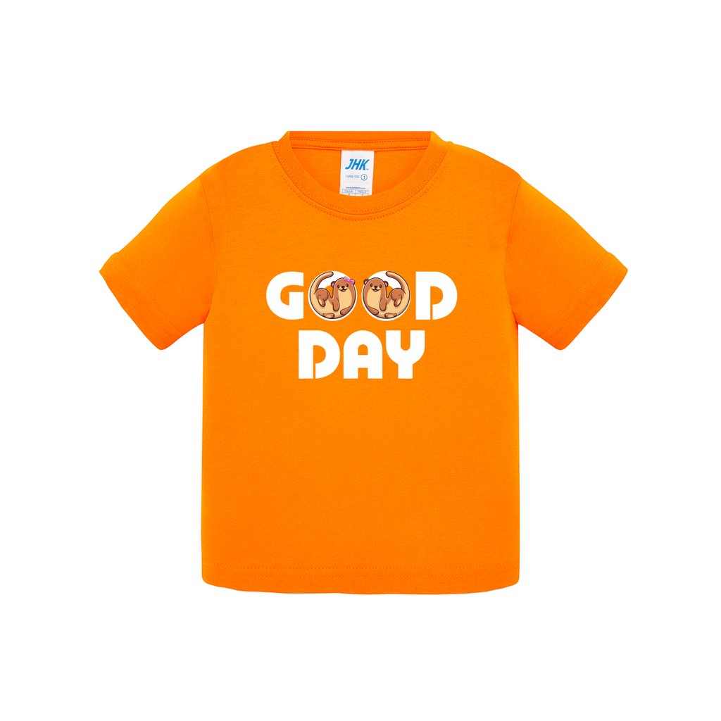 t-shirt neonato good day colore orange teelab