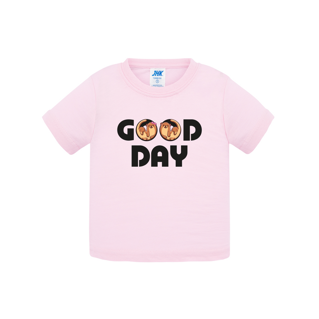 t-shirt neonato good day colore pink teelab