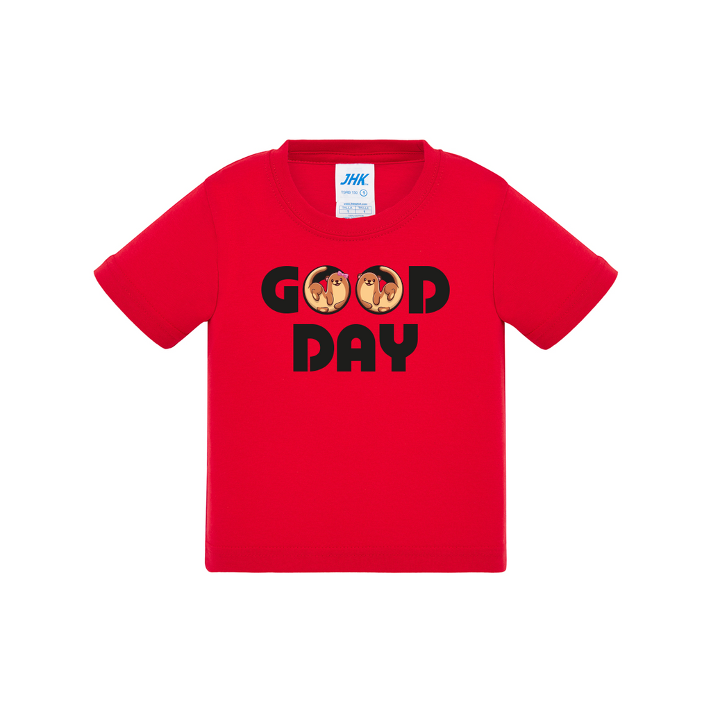 t-shirt neonato good day colore red teelab