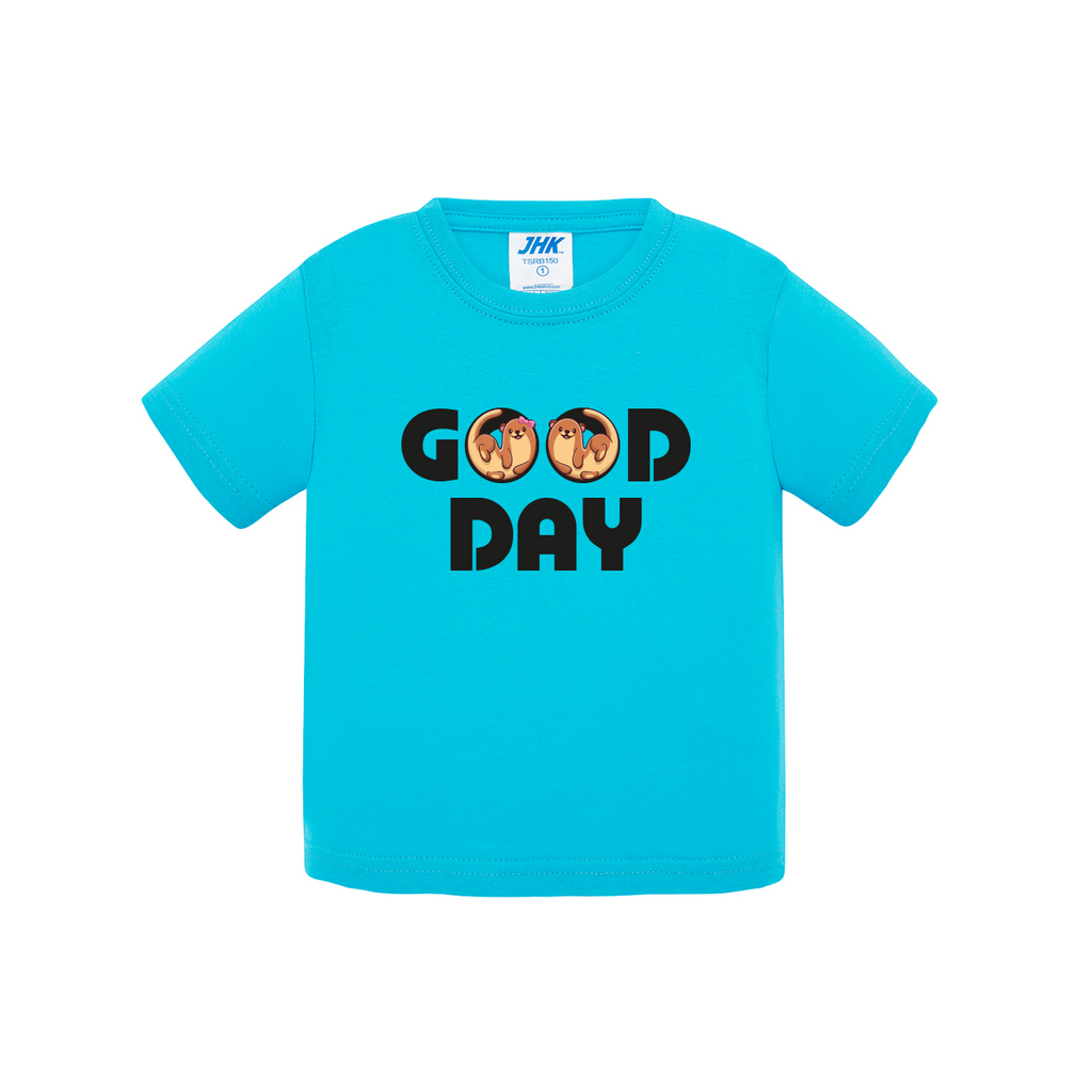 t-shirt neonato good day colore turchese teelab