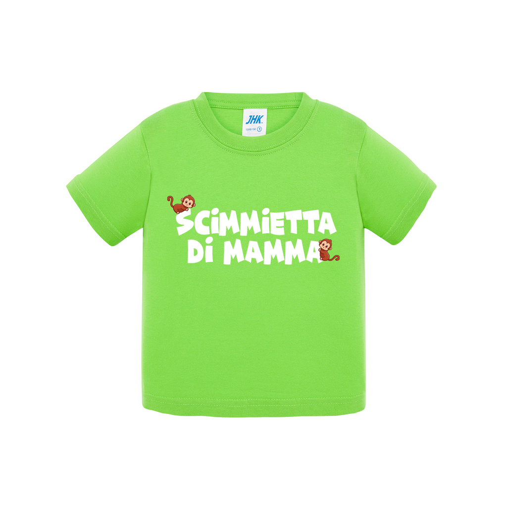 t-shirt neonato scimmietta di mamma colore green teelab