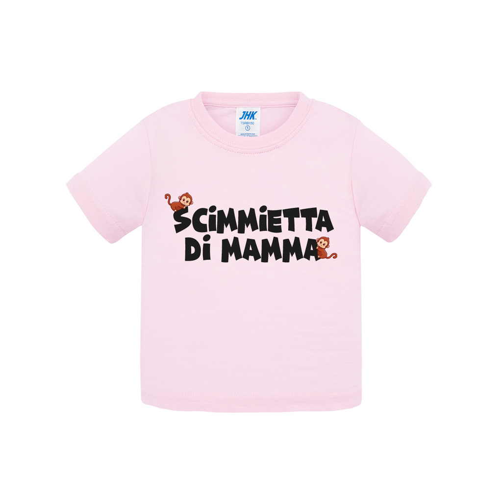 t-shirt neonato scimmietta di mamma colore pink teelab