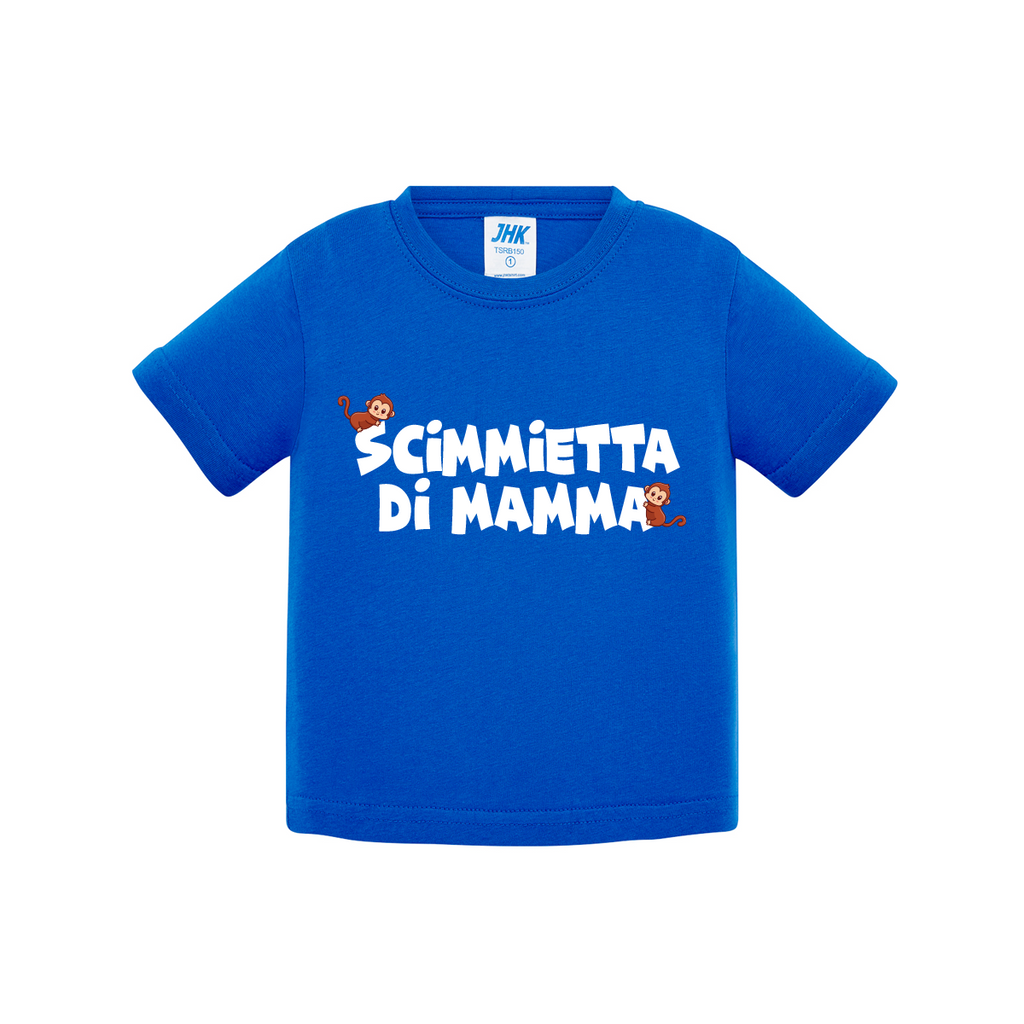 t-shirt neonato scimmietta di mamma colore royal blue teelab