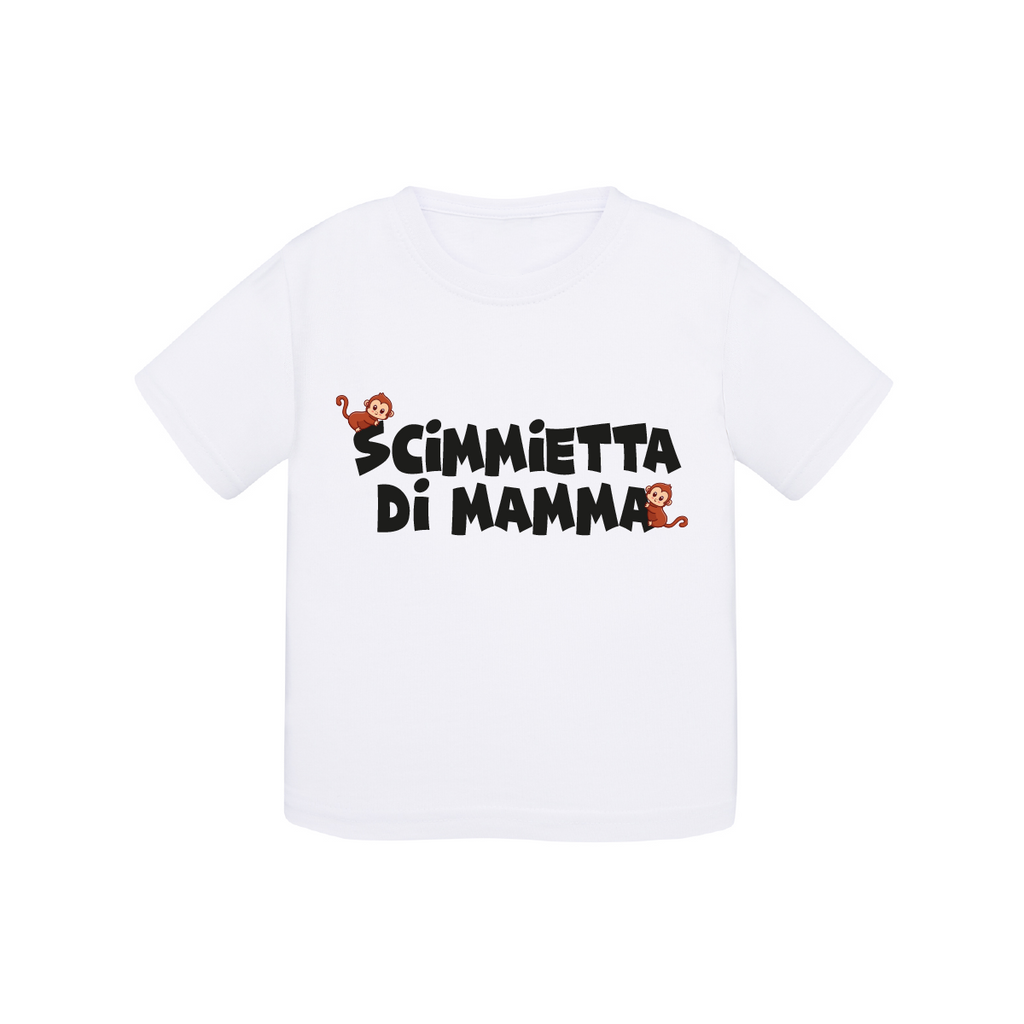t-shirt neonato scimmietta di mamma colore white teelab