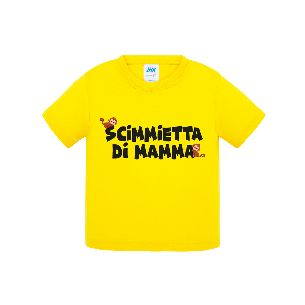 t-shirt neonato scimmietta di mamma colore yellow teelab