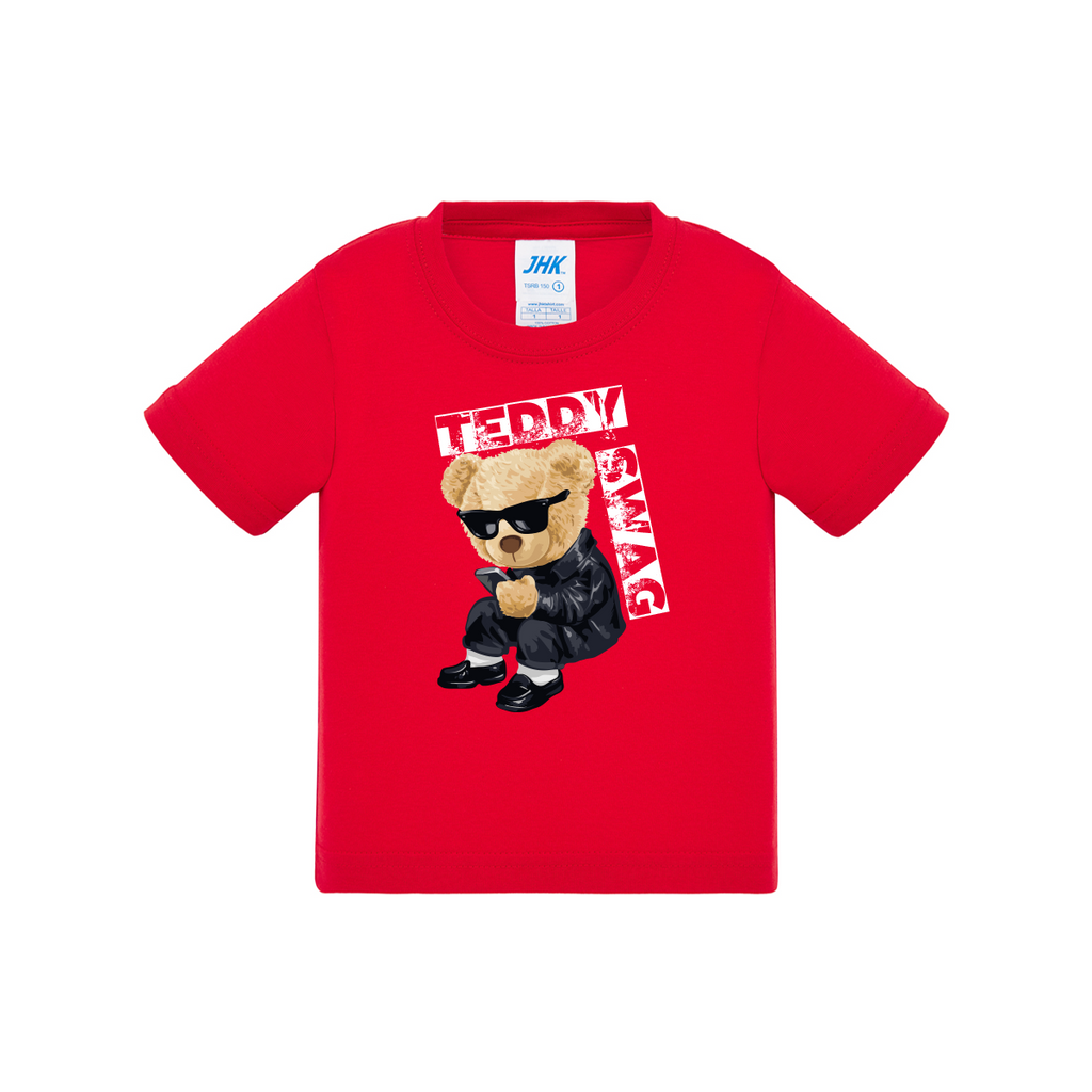 t-shirt neonato teddy swag colore red teelab