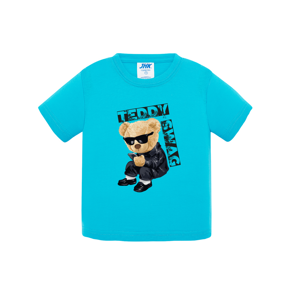 t-shirt neonato teddy swag colore turchese teelab