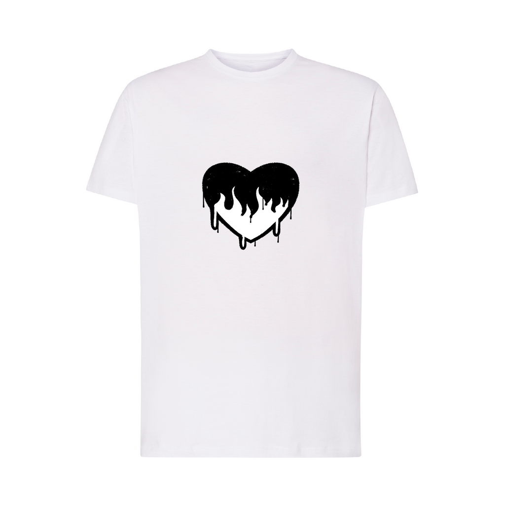 t-shirt uomo cuore colore bianco teelab