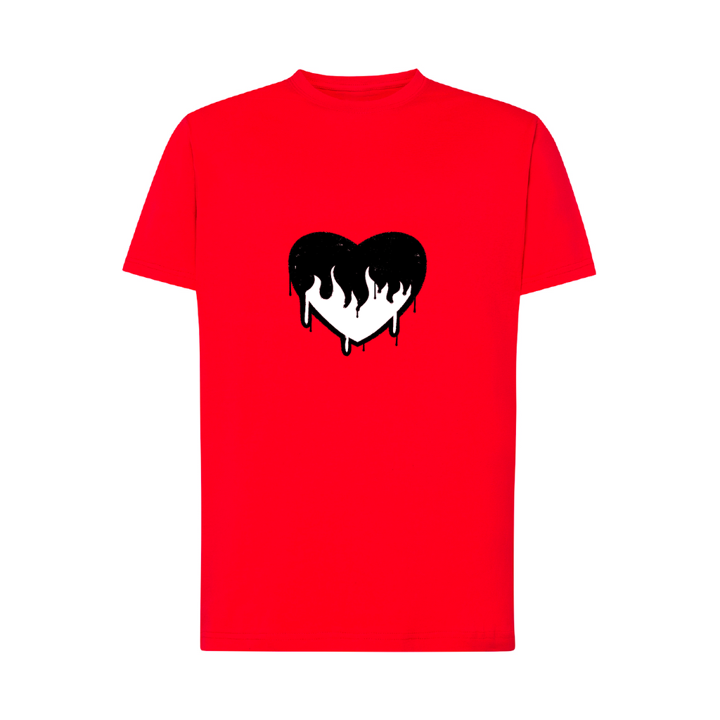 t-shirt uomo cuore colore rosso teelab
