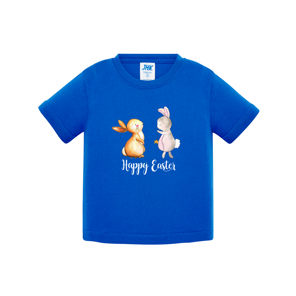 t-shirt neonato caccia all'uovo colore blu teelab