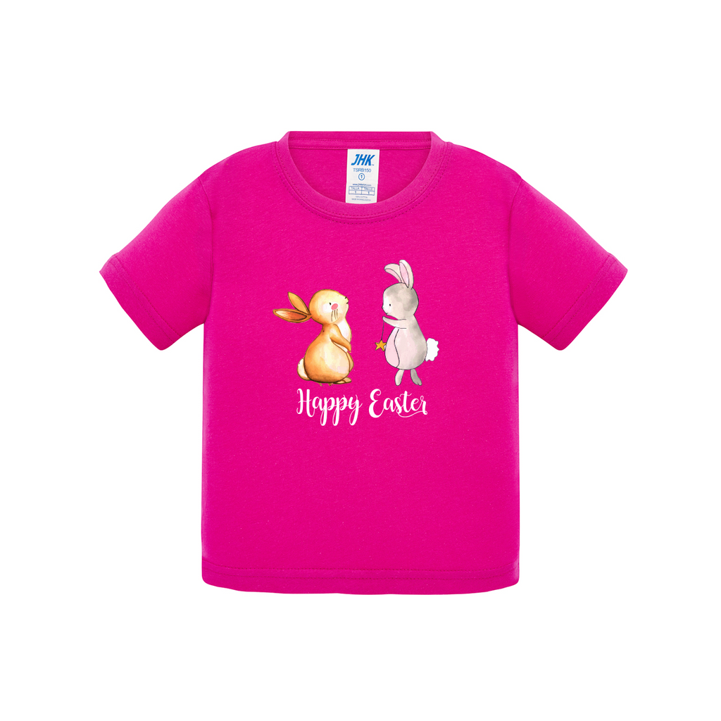 t-shirt neonato caccia all'uovo colore fucsia teelab