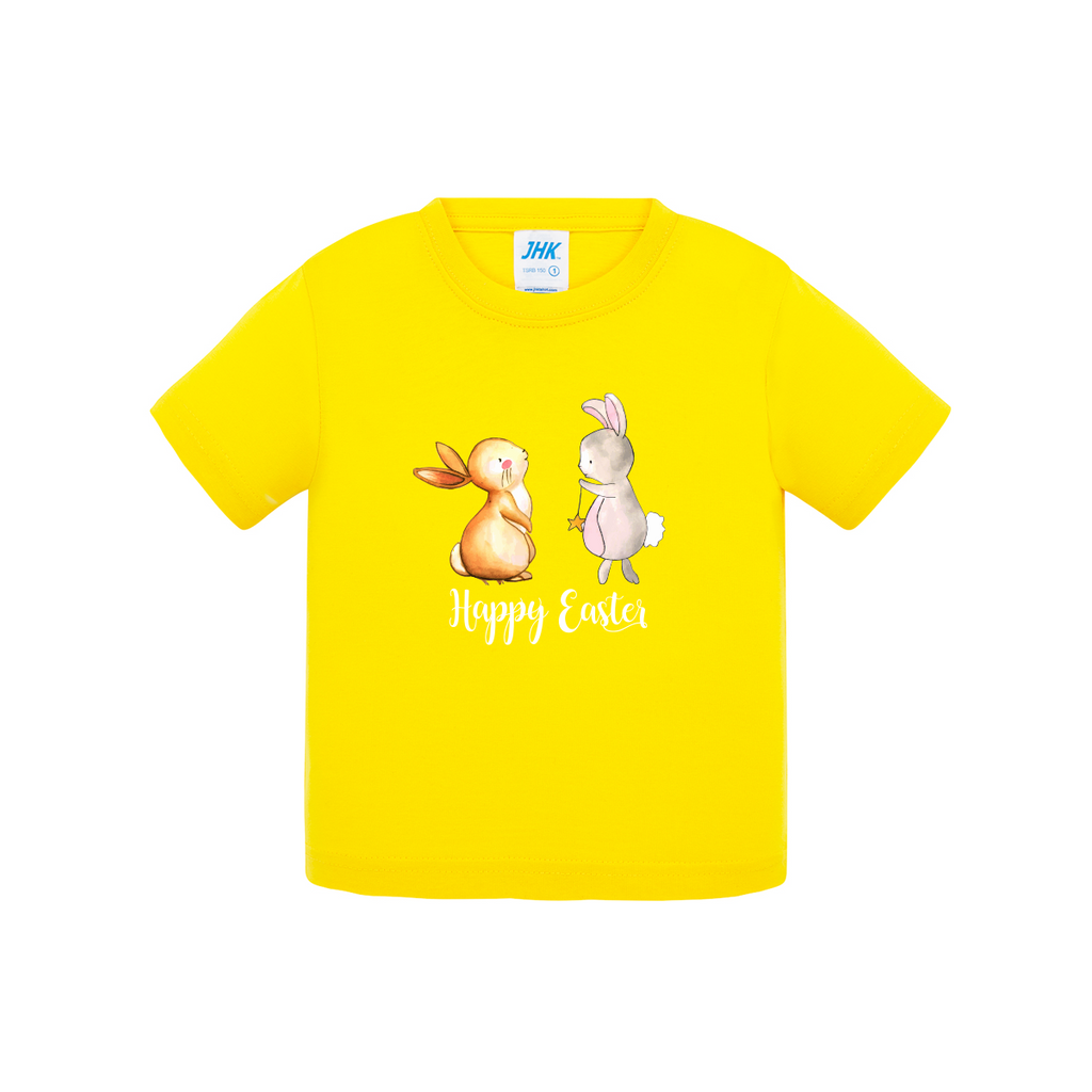t-shirt neonato caccia all'uovo colore giallo teelab