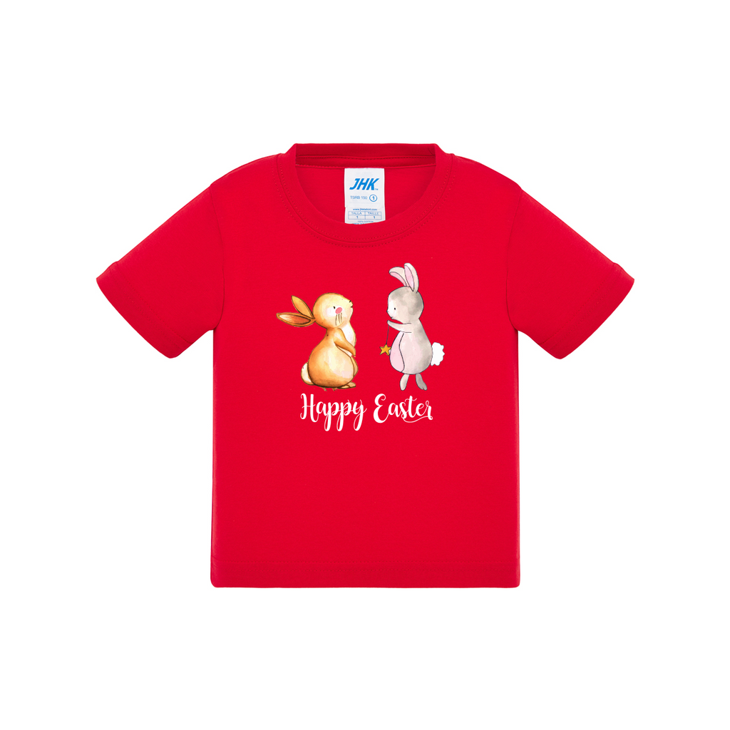 t-shirt neonato caccia all'uovo colore rosso teelab